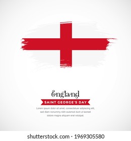 Brush stroke concept for England national flag. Abstract hand drawn texture brush background.