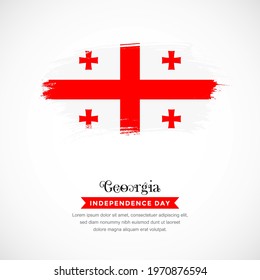 Brush stroke concept for Georgia national flag. Abstract hand drawn texture brush background.