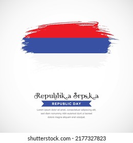 Brush stroke concept for Republika Srpska national flag. Abstract hand drawn texture brush background.