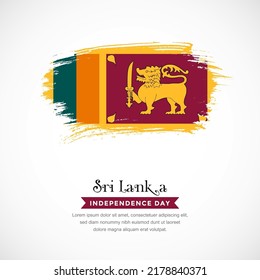 Brush stroke concept for Sri Lanka national flag. Abstract hand drawn texture brush background.