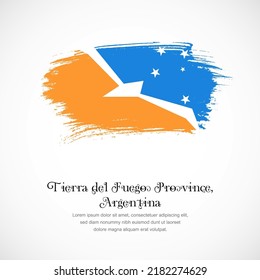 Brush stroke concept for Tierra del Fuego Province, Argentina national flag. Abstract hand drawn texture brush background.