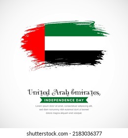 Brush stroke concept for United Arab Emirates national flag. Abstract hand drawn texture brush background.