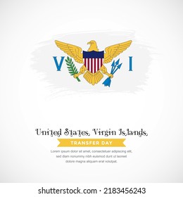 Concepto de pincel cerebral para la bandera nacional de las Islas Vírgenes de los Estados Unidos. Resumen del fondo del pincel de textura dibujado a mano.