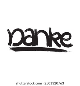 Diseño de Vector de letras de mano Danke de pincelada.