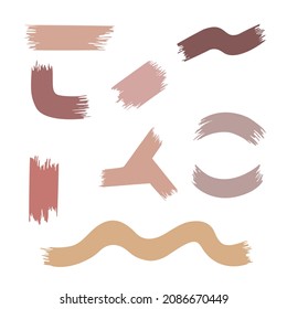 Brush stroke decorative shape.grunge background sticker.Pottery making.Hand made studio ceramic.decoration for wall .web element decor.isolated paint acrylic stripe.
