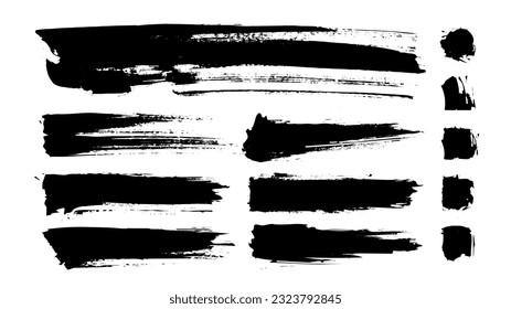 Brush stroke elements vector collection