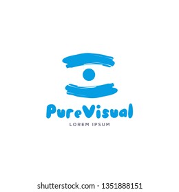 brush stroke eye logo template