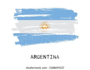 Brush stroke flag of Argentina.Grunge Argentina flag.