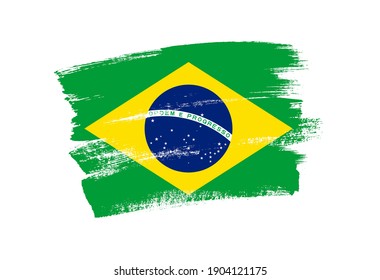 Brush stroke flag of Brazil.