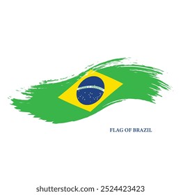 Brush Stroke Flag Of Brazil Vector Design.
