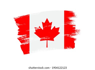 Brush stroke flag of Canada.