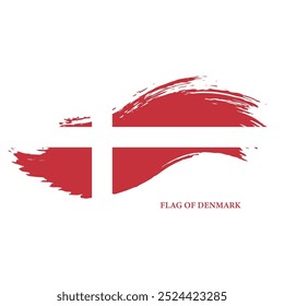 Brush Stroke Flag Of Denmark Vector Design.
