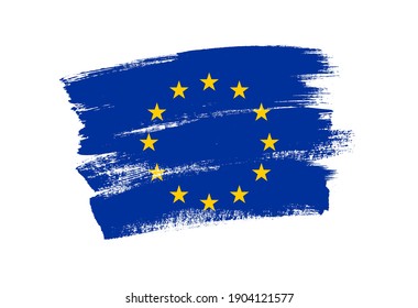 Brush stroke flag of European Union.