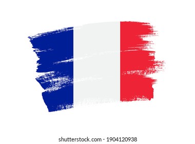 Brush stroke flag of France.