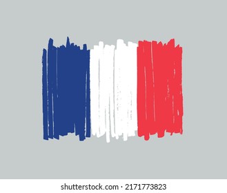 Brush stroke flag of France.