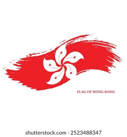 Brush Stroke Flag Of Hong Kong Vector Design.