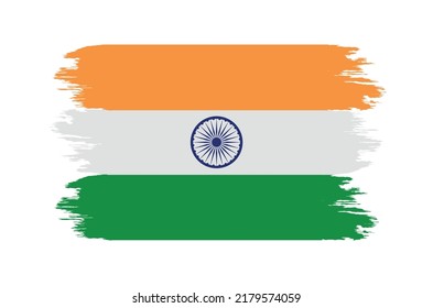 Brush stroke flag of India.