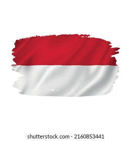 Brush Stroke Flag of Indonesia Vector Illustration