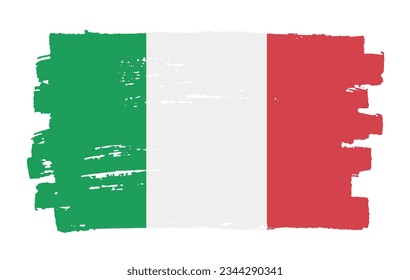 Bandera del pincel de Italia.Bandera del vector de Italia.