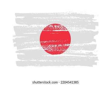 Bandera del pincel de apoplo de Japón.Bandera del vector grunge de Japón.