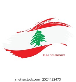 Brush Stroke Flag Of Lebanon Vector Design.