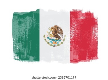 Bandera de pincel de trazo de México.