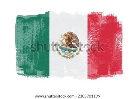 Brush stroke flag of Mexico.