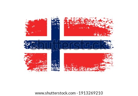 Brush stroke flag of Norway.