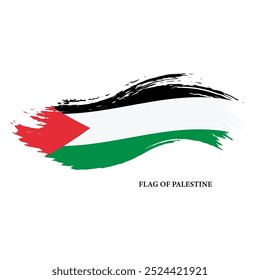 Bandera De Pincelada Del Diseño Del Vector De Palestina.