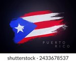 Brush Stroke Flag Of Puerto Rico