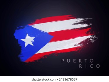 Pinselstrich Flagge von Puerto Rico