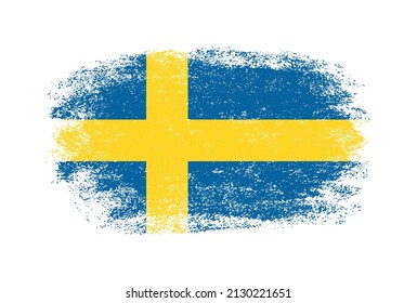 Brush-Fahne von Sweden.Grunge Schweden Flagge.