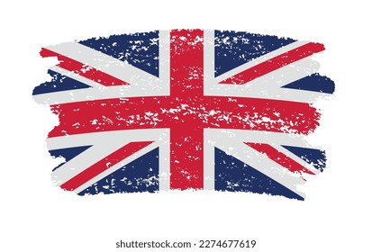 Brush stroke flag of UK.Flag of UK in grunge style.