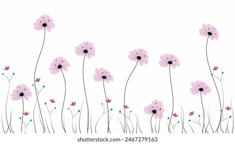  Brush Stroke Floral Background: Artistic Botanical Design