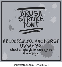 Brush Stroke Font Set on grunge background