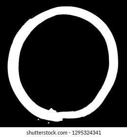 Brush stroke in the form of a circle. Drawing created in ink sketch handmade technique.