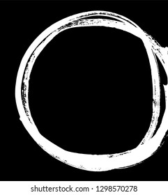 Brush stroke in the form of a circle. Drawing created in ink sketch handmade technique.