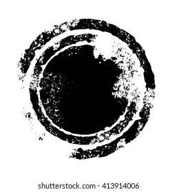 Brush stroke in the form of a circle - Drawing created in ink sketch handmade technique  Isolated vector elements