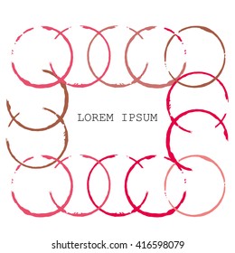 brush stroke in the form of a circle. Drawing created in ink sketch handmade technique. Isolated on white background, easy to use