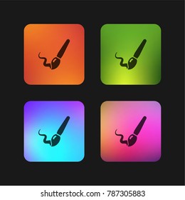 Brush stroke four color gradient app icon design