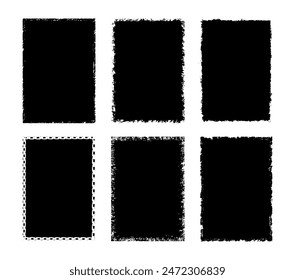 Brush stroke frame black ink stroke set. Collection of brush stroke for black ink paint, grunge backdrop, banner design.vector