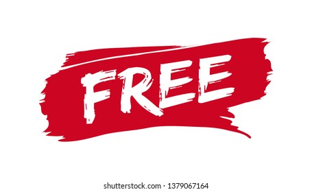 Brush Stroke Free - Red Vector Illustration - Isolated On White Background