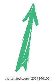 brush stroke of green arrow isolated