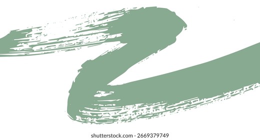 Brush stroke in green,hand drawn vector brush, artistic grunge background, green ink brush stroke 