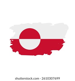 Brush stroke Greenland flag. Vector template for banner, poster, flyer, card, etc
