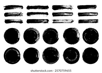 Brush stroke, Grunge circle paint stripe, Text boxes for banner.