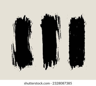 Toco de pincel. Grunge textura. Forma de pincel dibujada a mano. Curso de color de agua. Vector de línea. 
