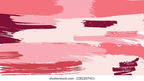 Pincel trazo mano dibujar fondo abstracto color rosa, rojo, marrón. Ilustración de material vectorial para presentación, invitación, primavera de medios sociales y diseño de verano. EPS10
