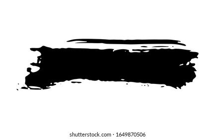 Brush stroke hand drawn grunge texture vector illustration isolated on white background.