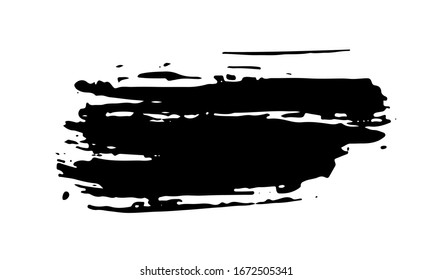 Brush stroke hand drawn grunge texture vector illustration isolated on white background.